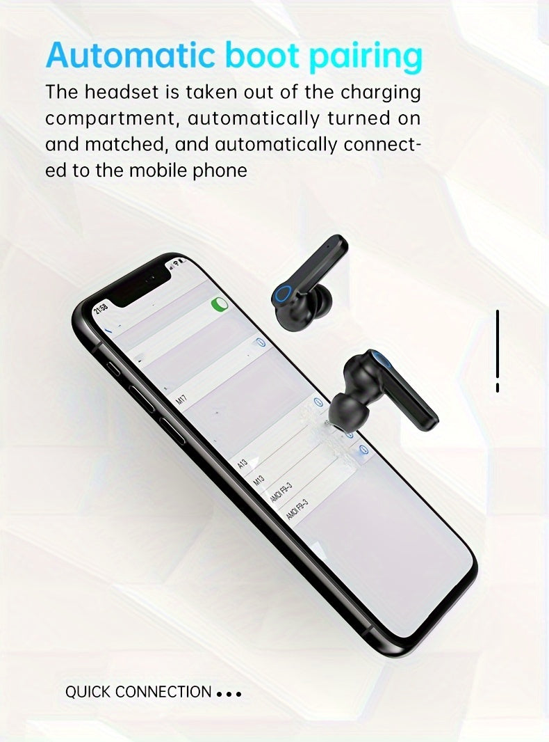 TWS wireless earbuds, 5.0 gaming headset with microphone, stereo headset, headset with display, most comfortable in-ear, high sound quality, high color value sports headphones, long battery life