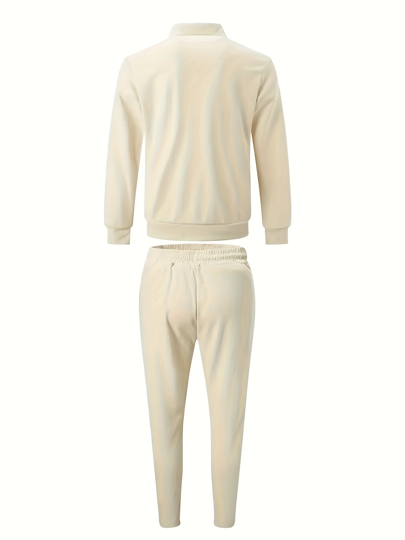 Men's Spring Waffle Knit Sportswear Set, European and American Style Casual Outfit