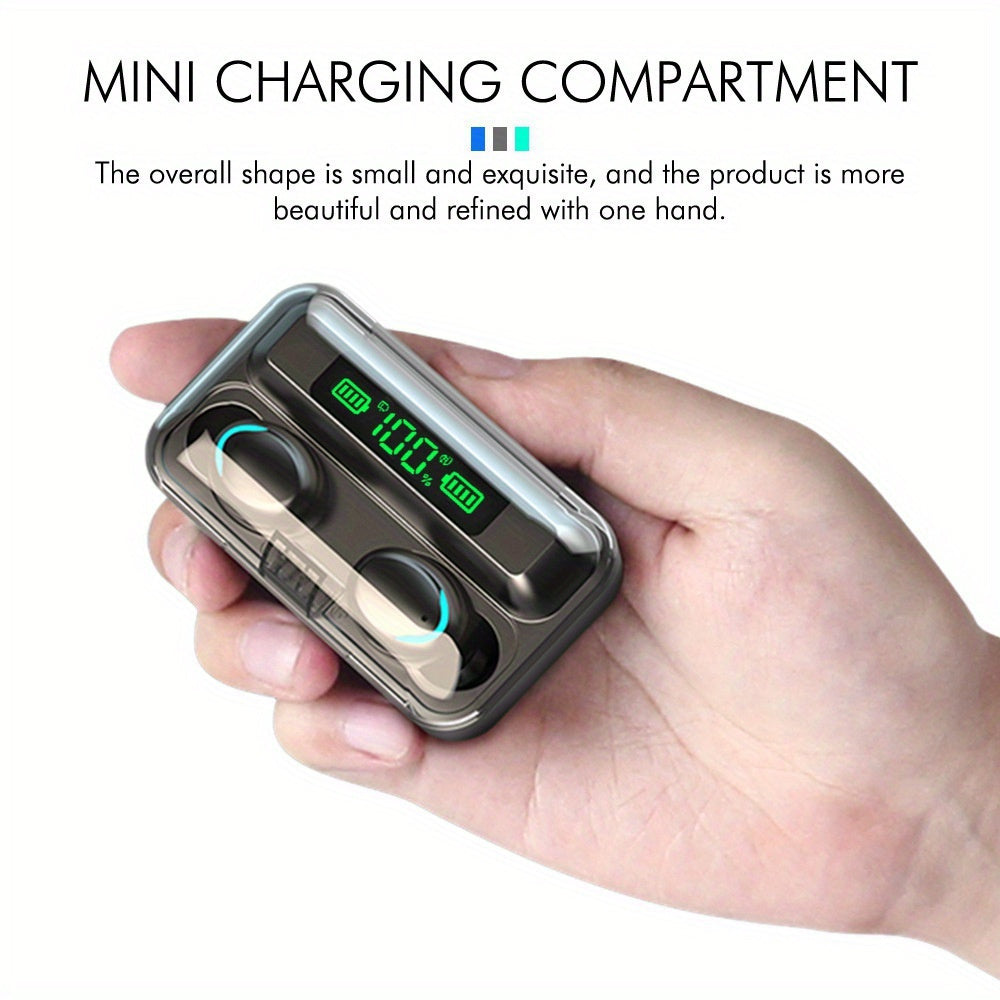 Crisp HiFi Stereo Sound Wireless Earphones with Touch Control, HD Mic, TWS Wireless Earbuds, 9D Stereo HiFi Sound Earphone, Sport Headset, with LED Display Charging Bin