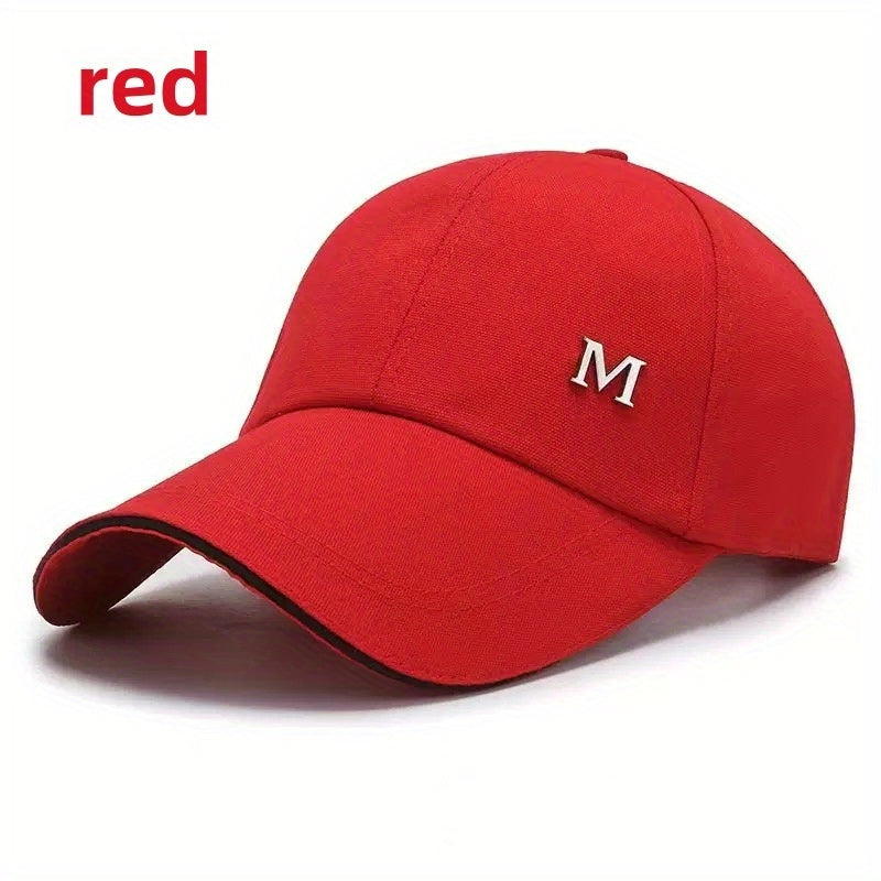 Men's adjustable duckbill cap, baseball cap, casual cap, suitable for outdoor activities, travel, and beach vacations, available in black, blue, red, and khaki colors