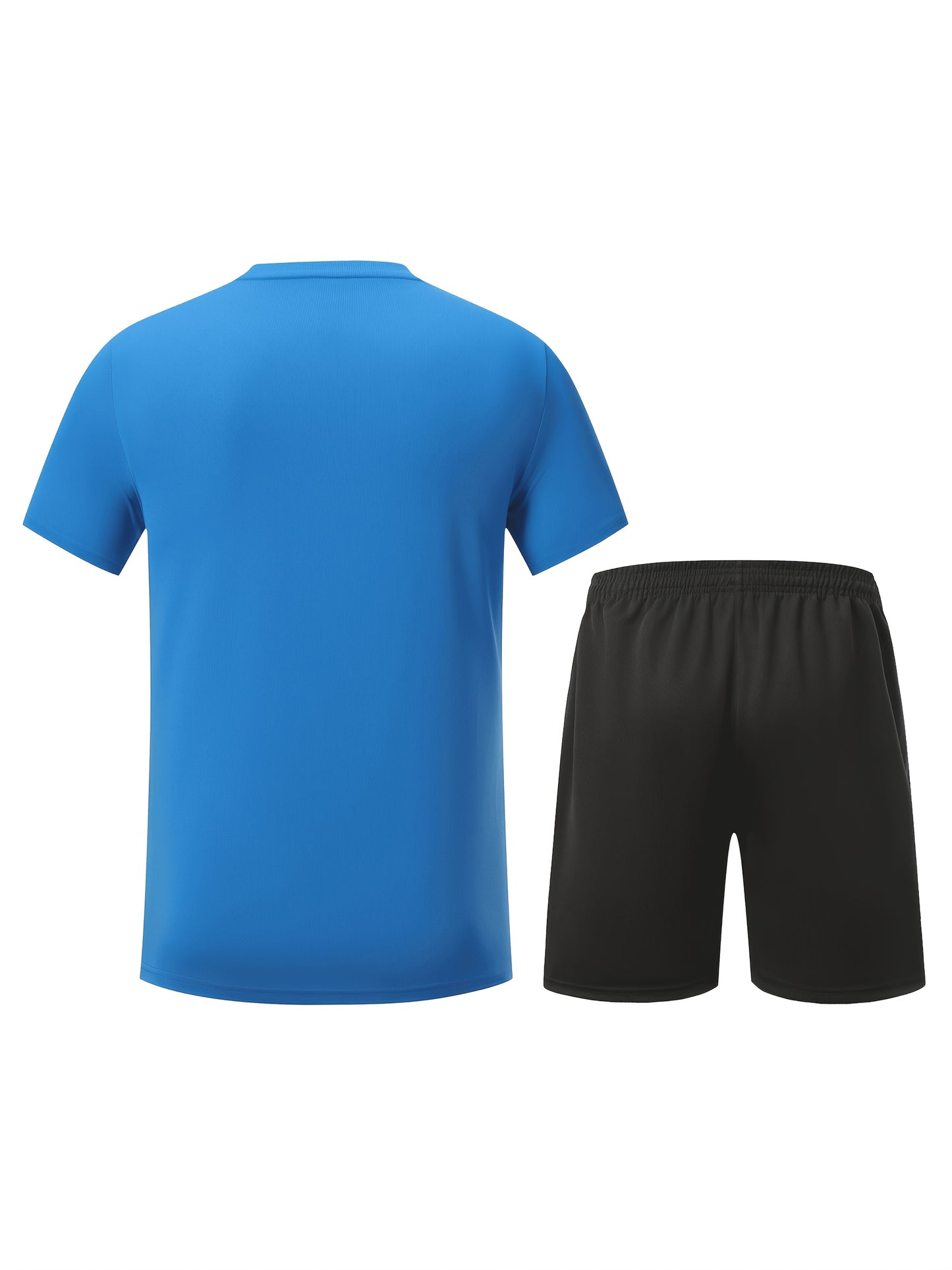 2pcs Men's Running Sportswear Set Summer Ice Sliky Fiber Fabric Quick-Dry Sweat-Absorbent Fitness Casual Short Sleeve Shorts Outfit