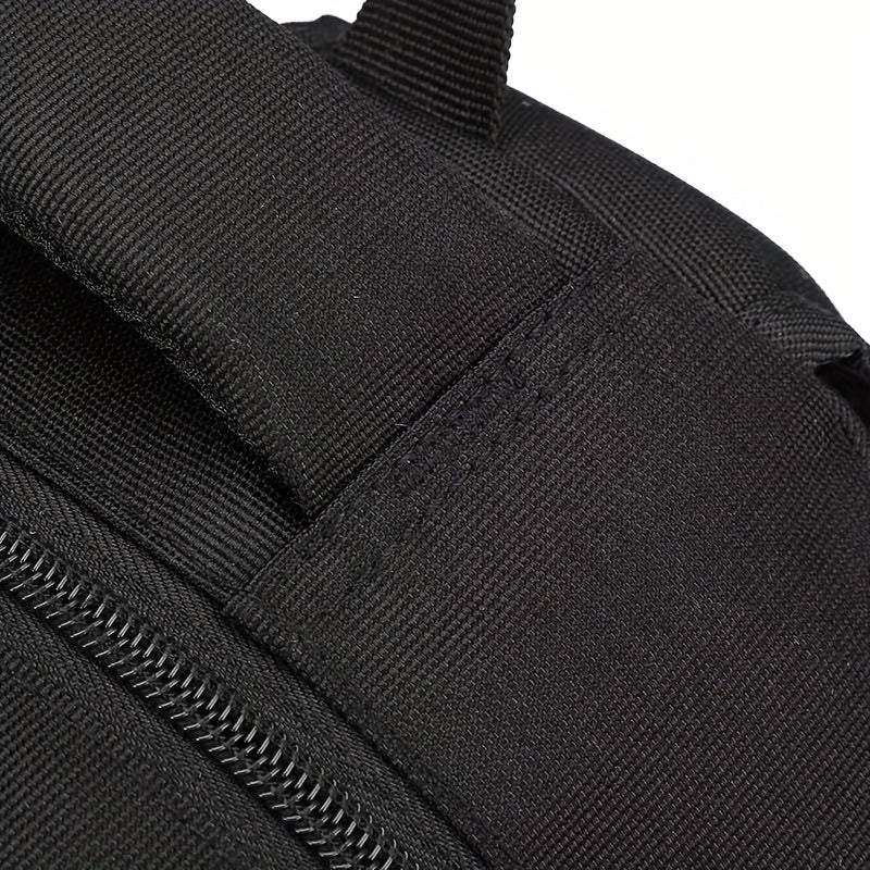 Stylish Black Nylon Backpack - Lightweight, High Quality, Large Capacity with Laptop Compartment, Adjustable Straps Mesh Pockets for School, Travel, and Work
