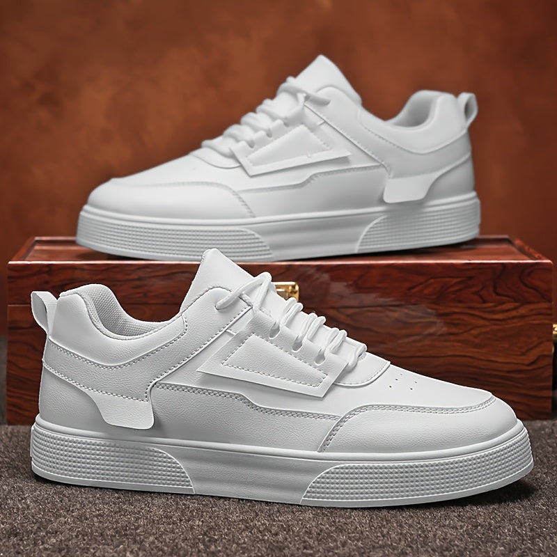 Men'S Stylish Low-Top Sneakers - Comfortable, Versatile Lace-Up with Durable PVC Sole, Ideal for Outdoor Activities, Casual Wear, and Skateboarding, Casual Footwear Minimalist Design Comfortable Footwear