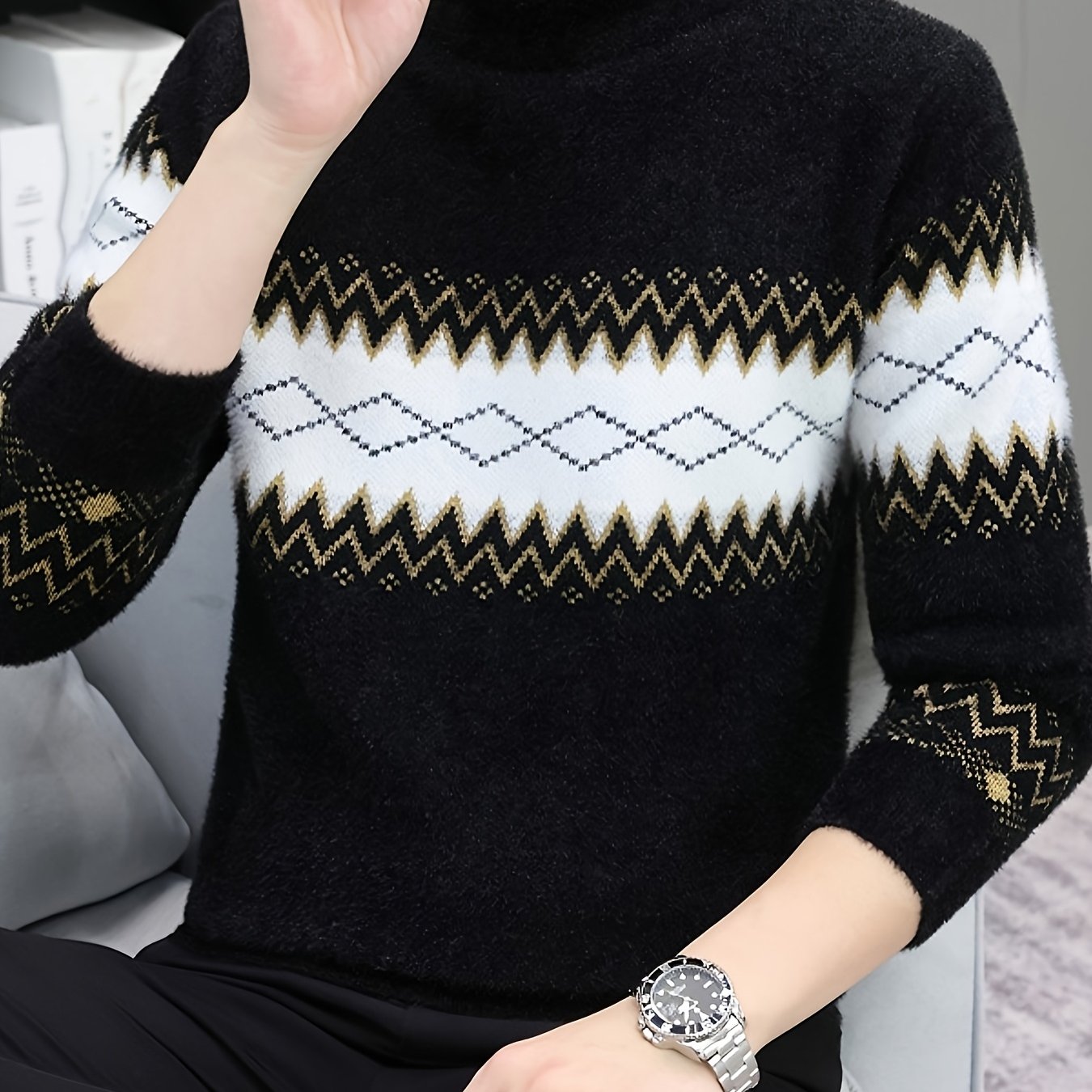 Autumn and Winter New Style Faux Mink Fur Sweater, Thickened Base Layer Shirt - Versatile Warm Casual Stylish Knitwear 90081