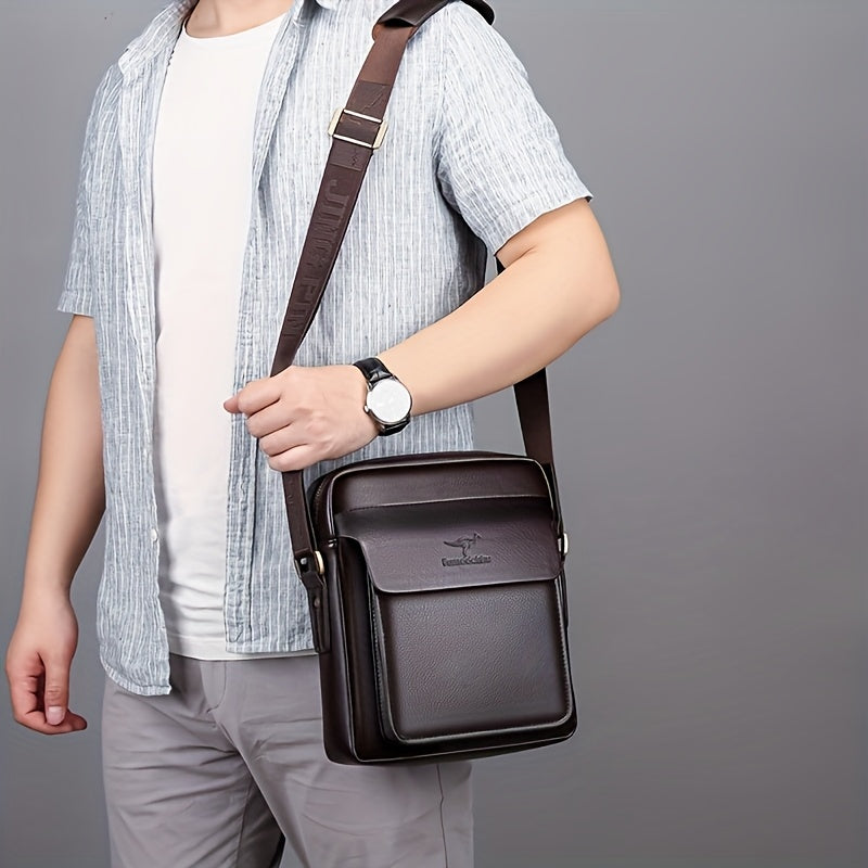 1pc Men's Business Crossbody Bag - Sleek Black with Magnetic Closure, Adjustable Shoulder Strap for Work, Travel Outdoor - Durable Stylish Design, Work Accessory Texture, Purse Crossbody