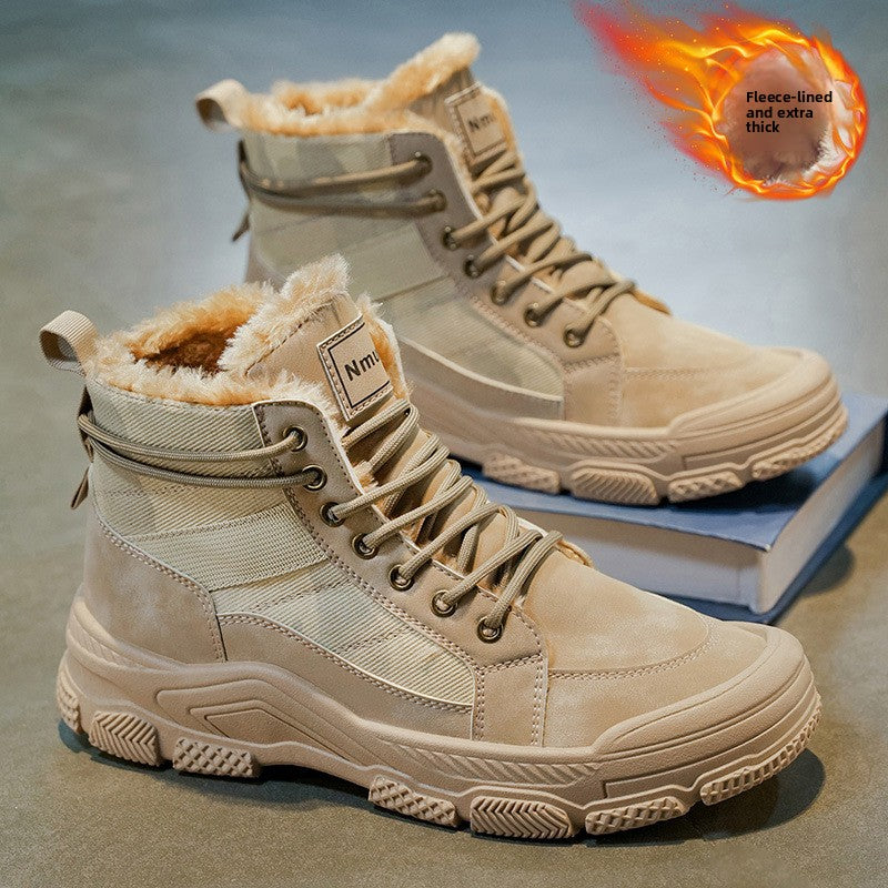 Men'S Winter Snow Boots - Thick Insulated Ankle Boots with Lace-Up Closure, Non-Slip PVC Sole - / - Cold Weather Shoes for Hiking, Outdoor