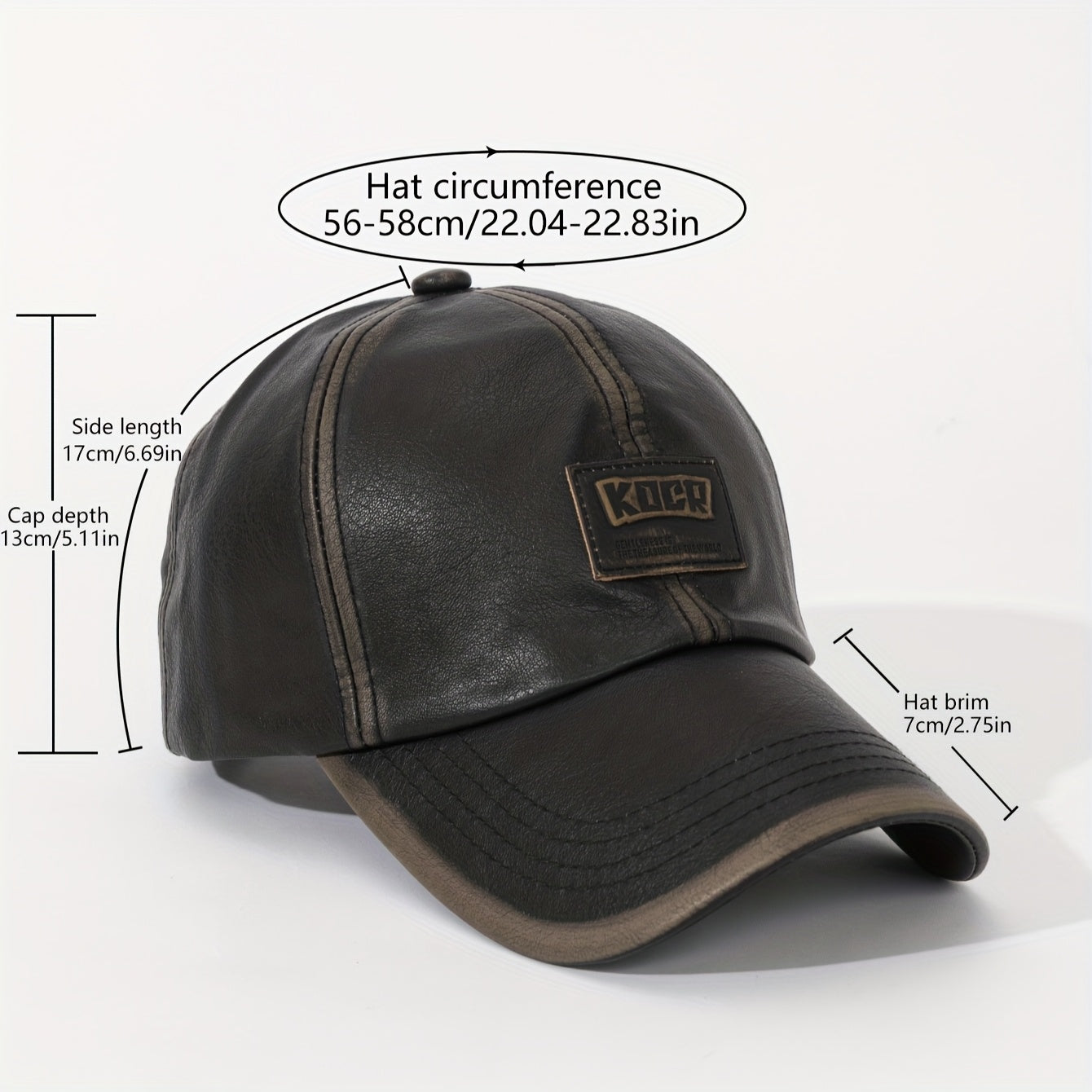 1pc/4pcs Vintage Washed PU Leather Baseball Cap for Men & Women - Adjustable High Quality Golf & Equestrian Hat, Father’s Day/Mother’s Day Gift, Casual Outdoor Sun Hat with Classic Six-Panel Design, Durable Headwear