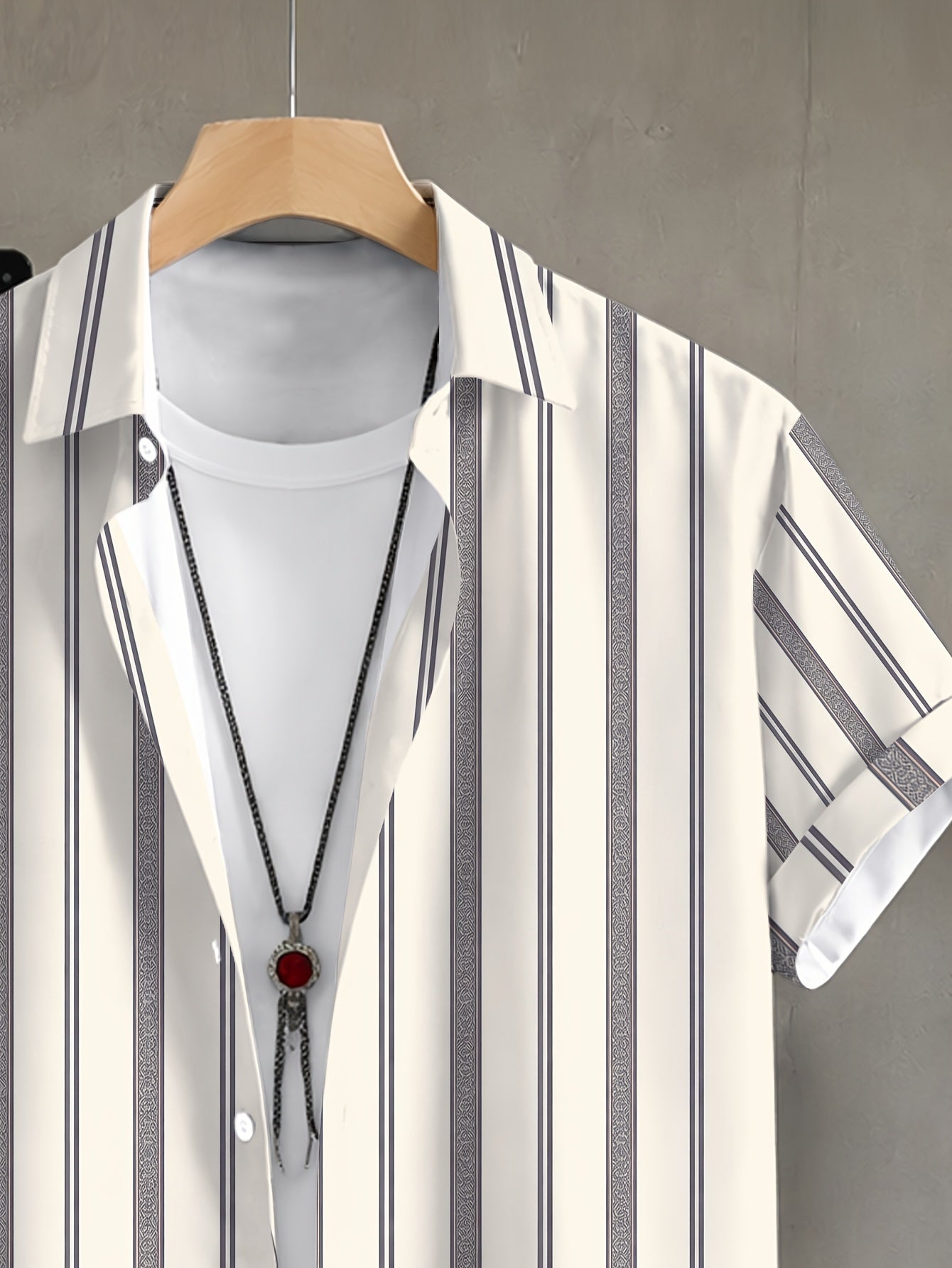 Men's Casual Summer Lapel Shirt and Long Pants Set
