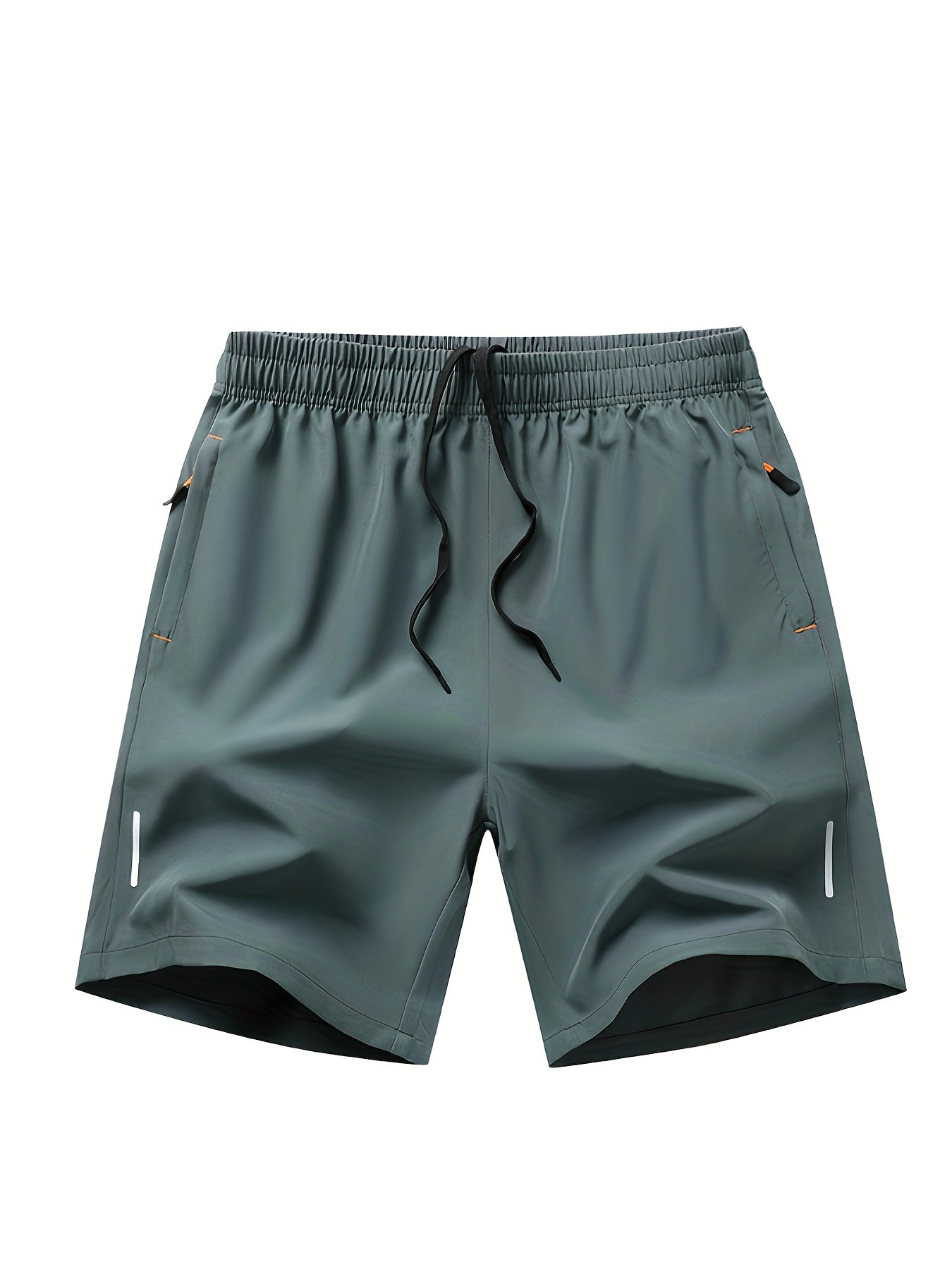 Men'S Ice Sliky Fiber Fabric Running Shorts - Breathable, Wrinkle-Resistant Athletic Shorts with Drawstring Waist & Zipper Pockets for Gym, Tennis, Skateboarding, Yoga, Gym Shorts, Yoga Apparel, Sporty Style, Antislip Constru