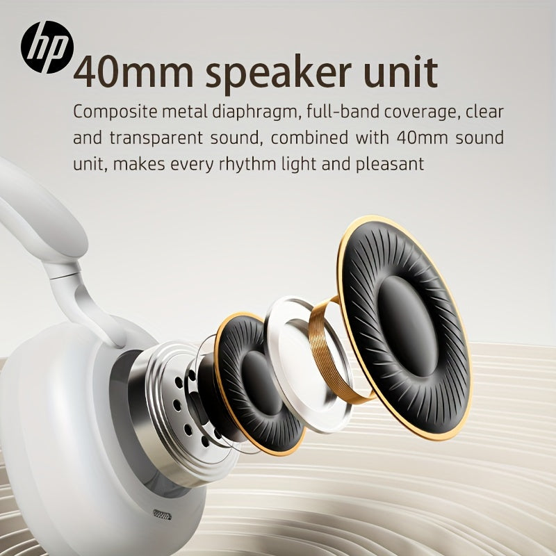 HP Wireless Over-Ear Headphones, Active Noise Cancelling, ENC Call Noise Reduction, Personalized Spatial Audio, Wireless Headphones With Microphone, Deep Bass Sound, For Home/Office Use