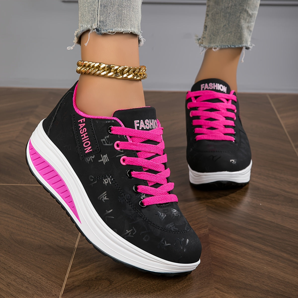 Women's Fashion Sneakers - Low-Top Lace-Up Casual Shoes with Synthetic Cover Upper, Breathable Fabric Lining MD Cushioned Sole for All-Day Comfort - All-Season Versatile Wear, Everyday Comfort Footwear, Sleek Shoe Design, S