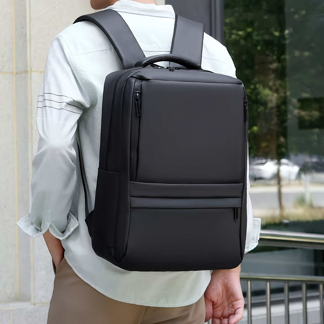 40.89cm Laptop Backpack - Durable Synthetic Leather High Quality Shockproof Multi-Compartment Sporty Design Convertible Shoulder Top Handles for Commuting Travel School College