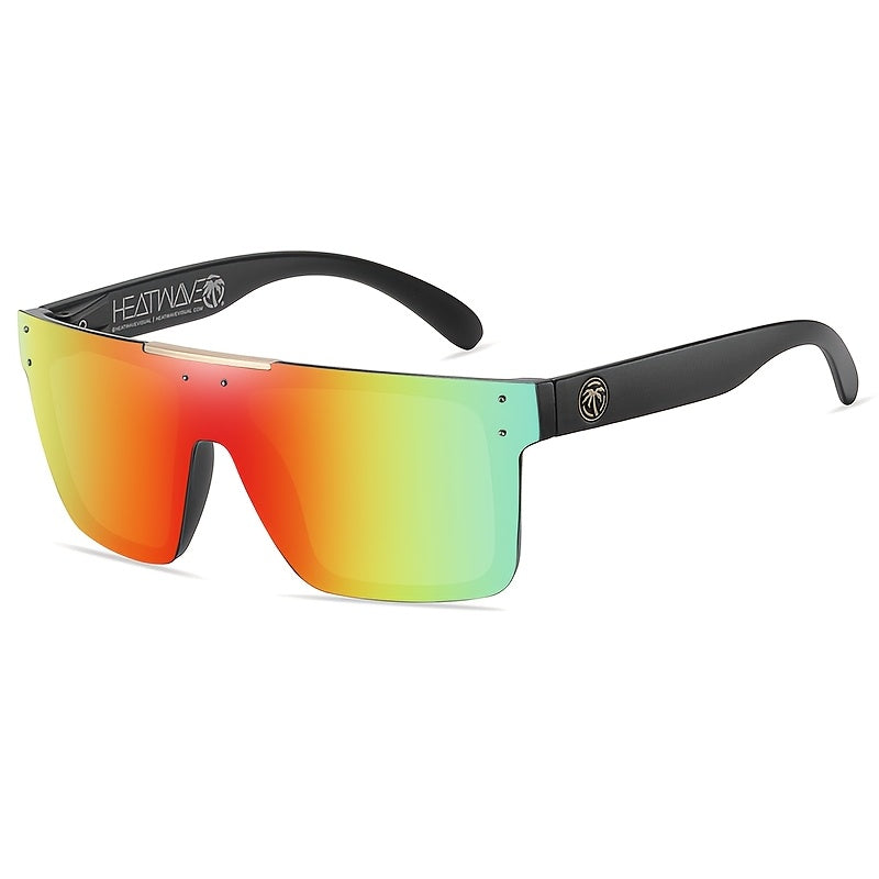 Luxury Brand Heatwave Unisex Square Fashion Glasses - Iridescent Purple to Blue Gradient Lenses,, Lightweight Durable Frame for Sports & Casual Fashion (Includes Protective Case)