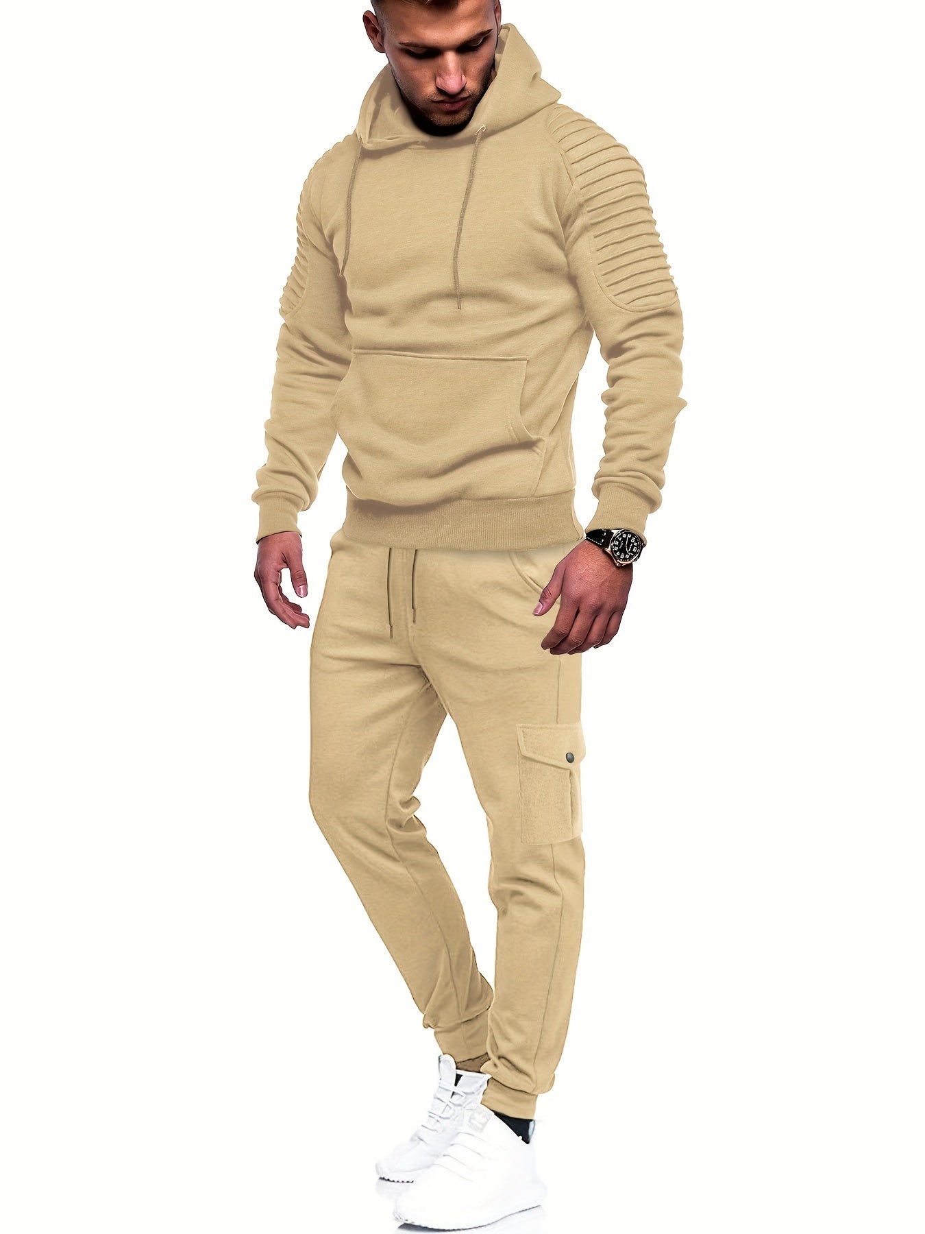 Men's Tracksuit 2 Piece Pullover Hoodie Sweatsuit Sets Casual Jogging Athletic Suits With Drawstring