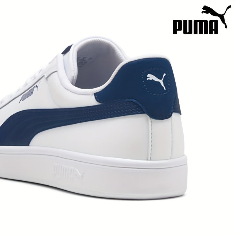 PUMA Unisex Low-Top Sneakers - White Navy Blue, Lace-Up Casual Shoes with Cushioned Rubber Sole for Everyday, Gym, Office - All-Season Men's Women's Athletic Footwear, Gym Footwear, Sporty Look, Durable Footwear