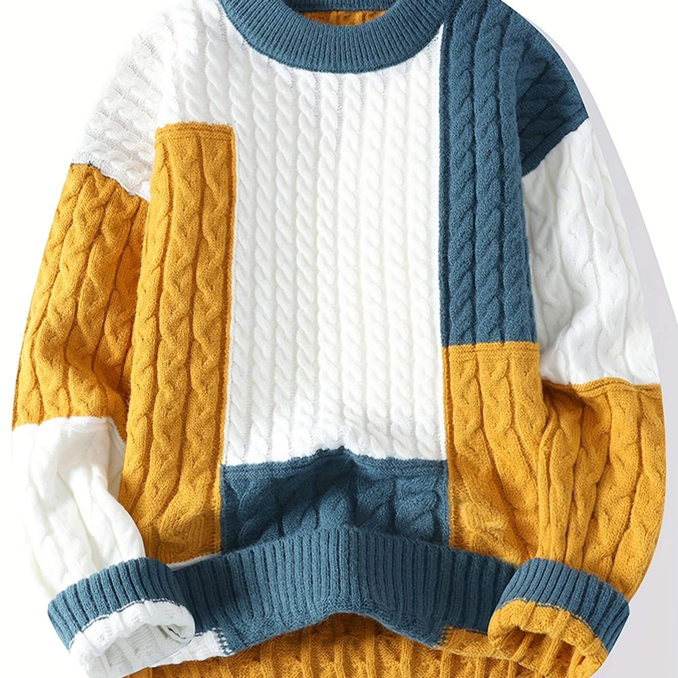 Men'S Sweater - Brown/ - Long Sleeve Crewneck Pullover for Fall/Winter, Office, Party, Everyday - Easy-Care Formal & Casual Sweater for Men