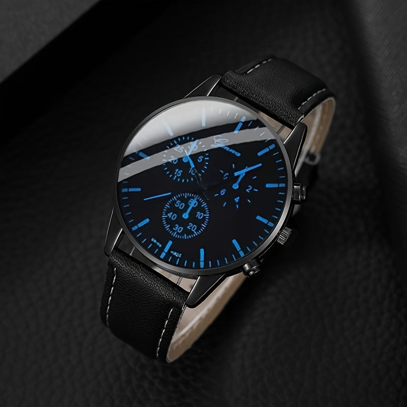 5pcs men&women's Watch Set: Stylish Casual Quartz Wristwatch, Necklace, Bracelet, Ring, and Wallet, Suitable for Women&women