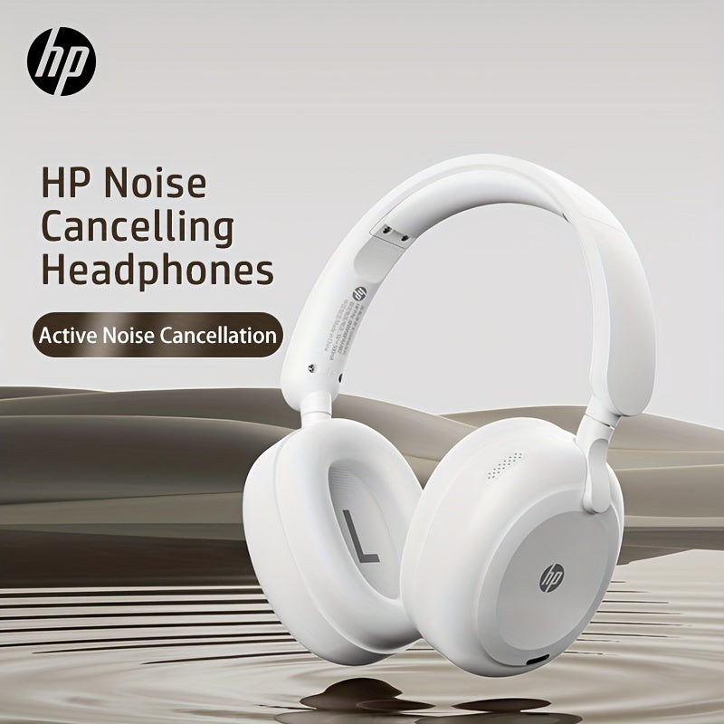 HP Wireless Over-Ear Headphones, Active Noise Cancelling, ENC Call Noise Reduction, Personalized Spatial Audio, Wireless Headphones With Microphone, Deep Bass Sound, For Home/Office Use