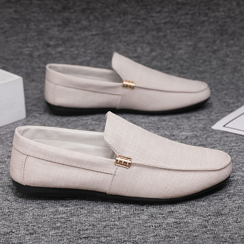 Men's Summer Slip-On Casual Shoes - Breathable Fabric Upper, Lightweight Rubber Sole, Low-Top Design for Everyday Comfort & Versatile Style