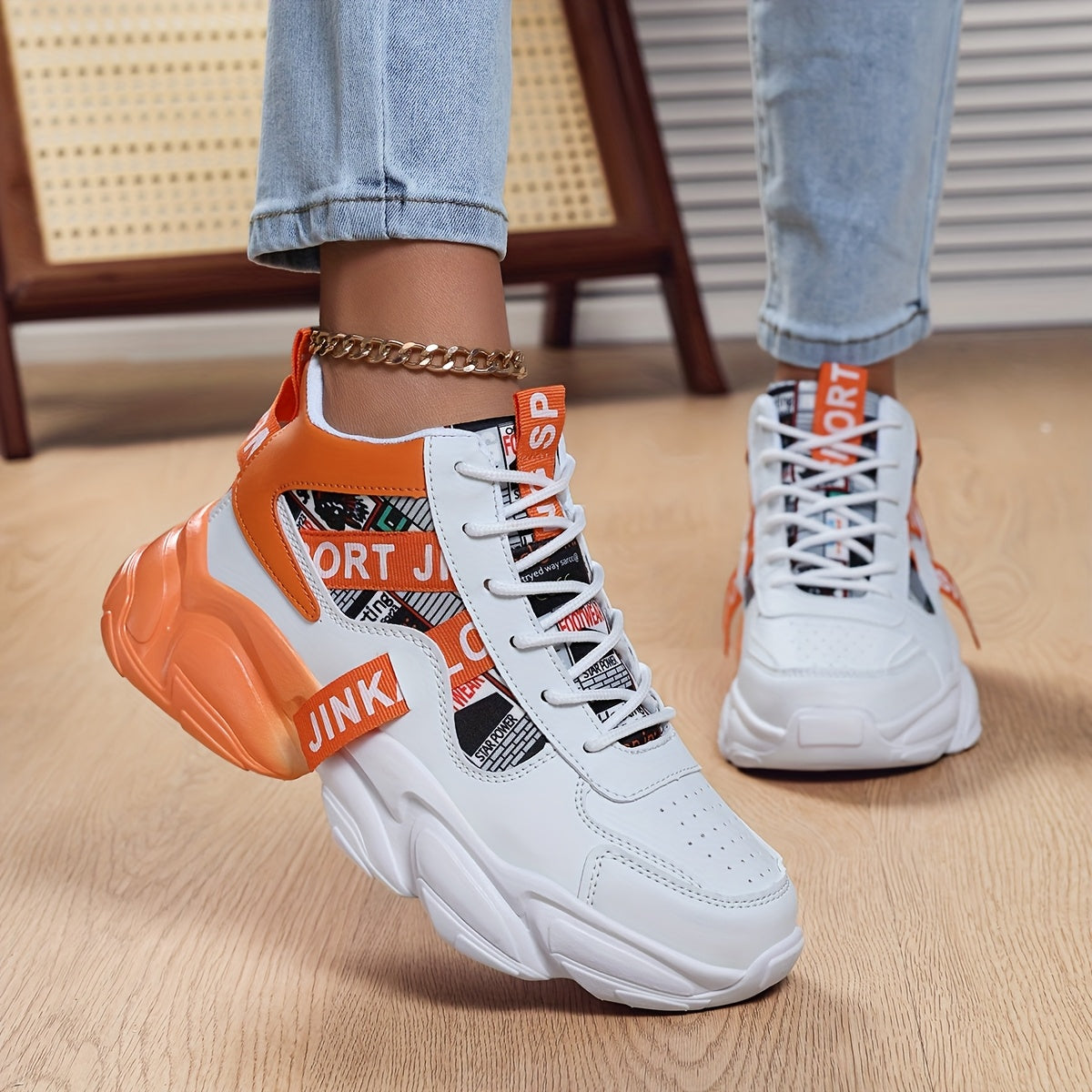 Women'S High-Top Plaid Skate Sneakers - Lightweight, Non-Slip, Shock-Absorbing Sneakers with EVA Sole, Synthetic Faux Leather Upper Fabric Lining for All-Season Sports and Casual Wear, Casual Sneakers Stylish Lace-Up Shoe