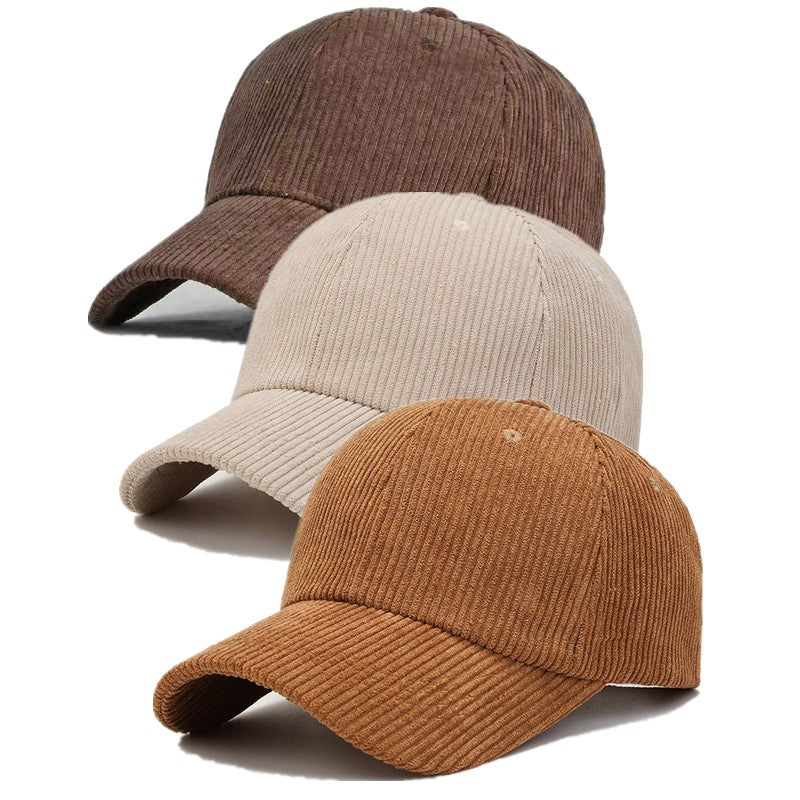 Adjustable Corduroy Baseball Caps for Men and Women, 3-Pack