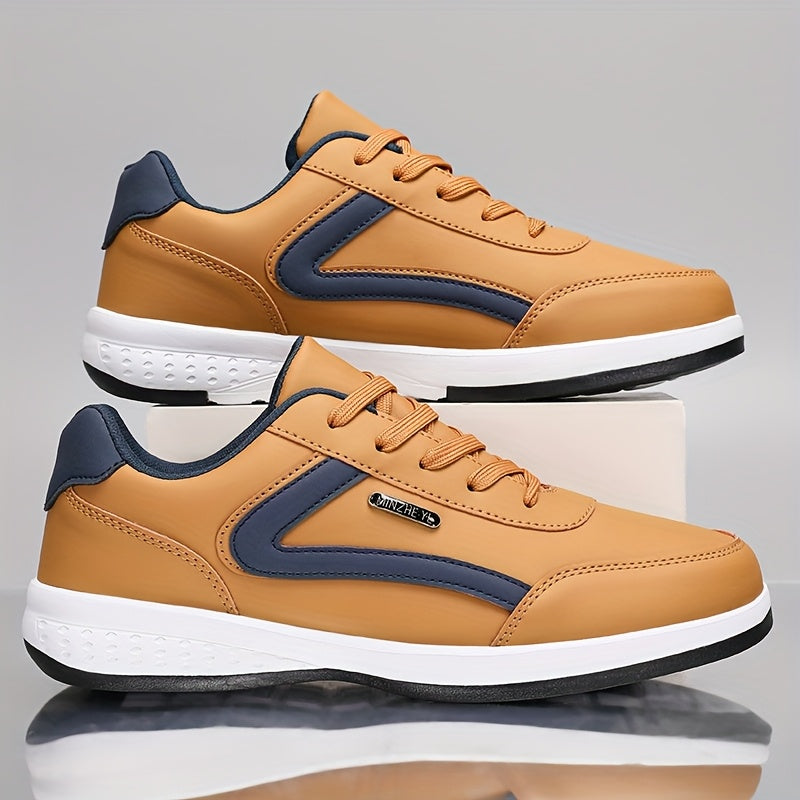 Men'S Classic British Style Casual Business Shoes - All-Season Solid Geometric Pattern, Low Top Lace-Up, Round Toe, Faux Upper, Fabric Inner, EVA TPR Sole, Comfortable Minimalist Design for Daily Outdoor Use, Everyday Com