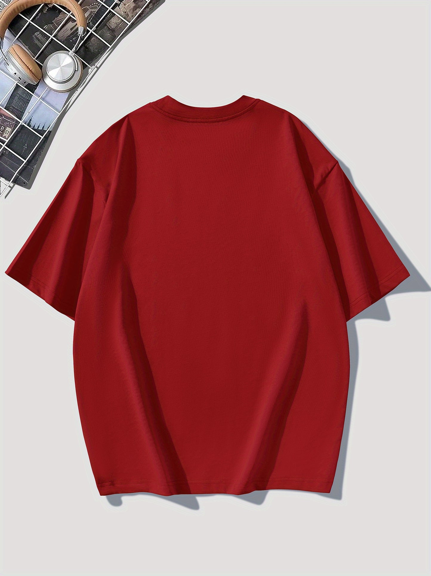 Men'S Jaguar Print Y2K Style T-Shirt - Red, Breathable Comfortable Short Sleeve Crew Neck Tee for Casual Wear, Outdoor Activities, and Everyday Comfort, Everyday Clothing Y2K Fashion Tee Comfortable Fit
