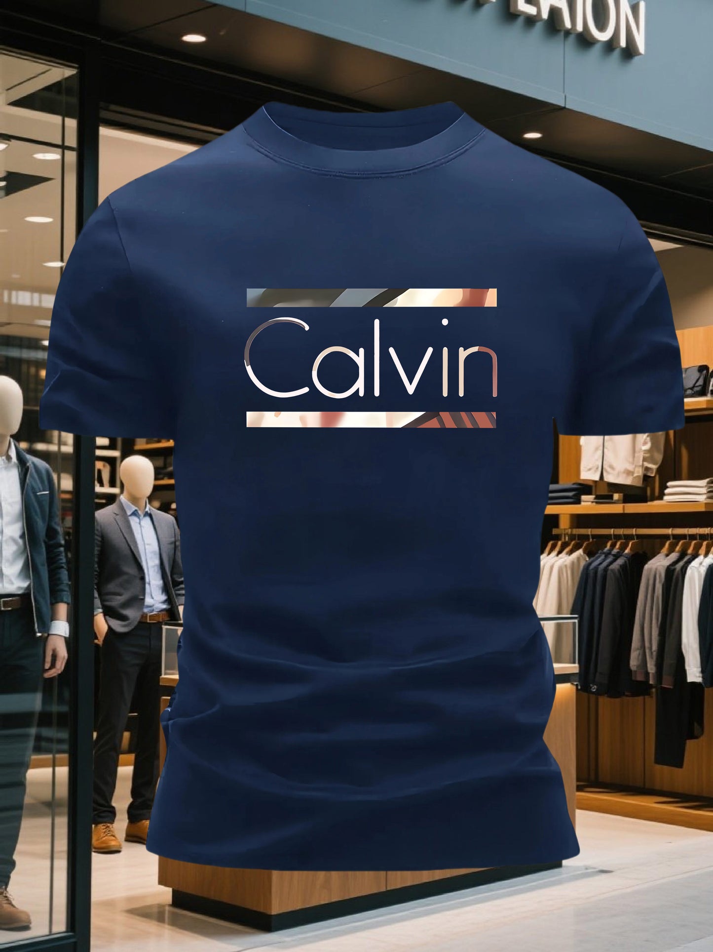 Men'S Bright Pink CALVI Graphic T-Shirt - Soft Breathable 100% Cotton Crewneck Tee, Everyday Casual Shirt for Office, Outings Gym - Minimalist Modern Top, Comfortable Clothing, Stylish Letter Print, Durable Fabric, Short Sl