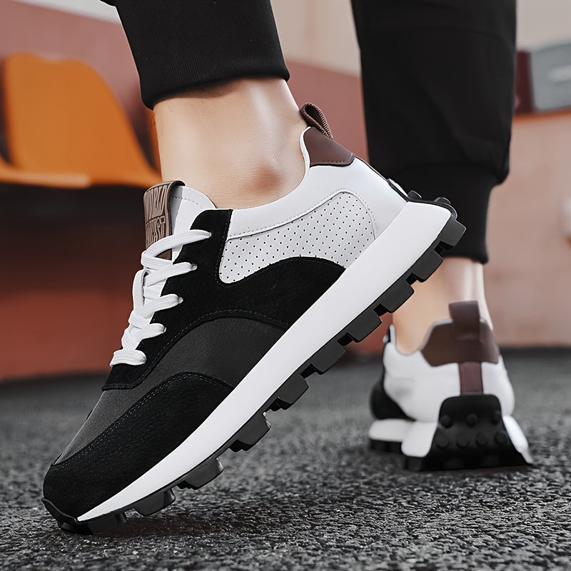 2025 Spring Men'S Breathable Low-Top Sneakers - Thickened Cushioned Rubber Sole, Men'S New Breathable Mesh Platform Dad Shoes Casual Height Increase Sports Shoes