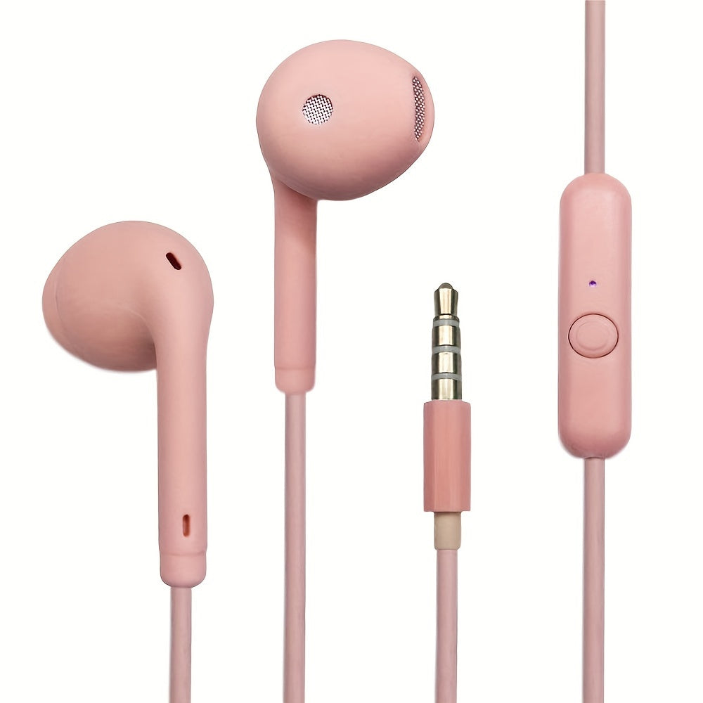 Anime-Inspired Wired Earphones with Microphone, 3.5mm Jack, Noise Isolating, Volume Control, Tangle-Free Cable, Plastic Semi-Open-Back Design, Compatible with Cellphones, Ideal for Running - Multiple Colors