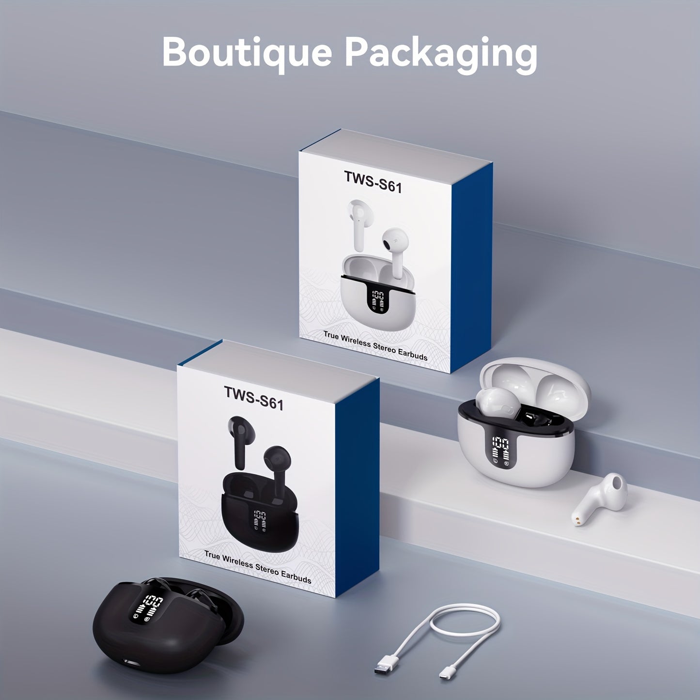 Wireless Earbuds, Wireless in-Ear, USB-C Fast Charge, Clear Sound, Built-in HD Mic, Touch Control, 40H Playtime, for Sport Wireless Headphones