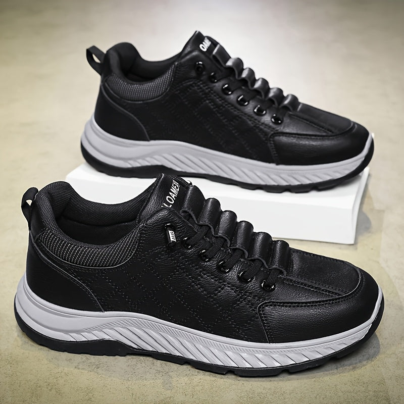 Men's Casual Business Shoes - Low-Top Round Toe, PU Upper, PVC Sole, EVA Insole, Slip-On Design for All Seasons, Solid Color, Comfortable Stylish for Casual Attire