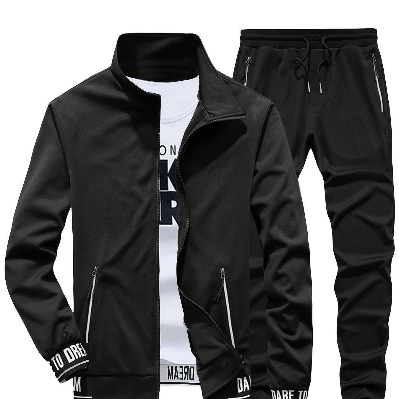 Spring and Autumn Outdoor Men's Sports Casual Suit with Jacket and Pants Two-Piece Set