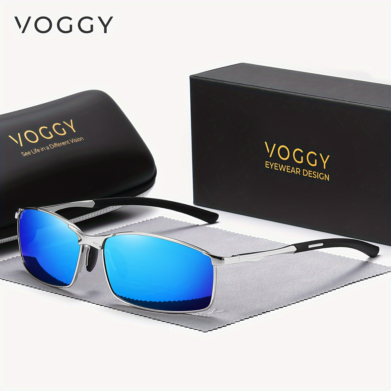 VOGGY Fashion Simple Retro Metal Polarized Glasses, Men And Women Driving Sports, Outdoor Cycling, Fishing, Holiday Travel Party Decoration Props.