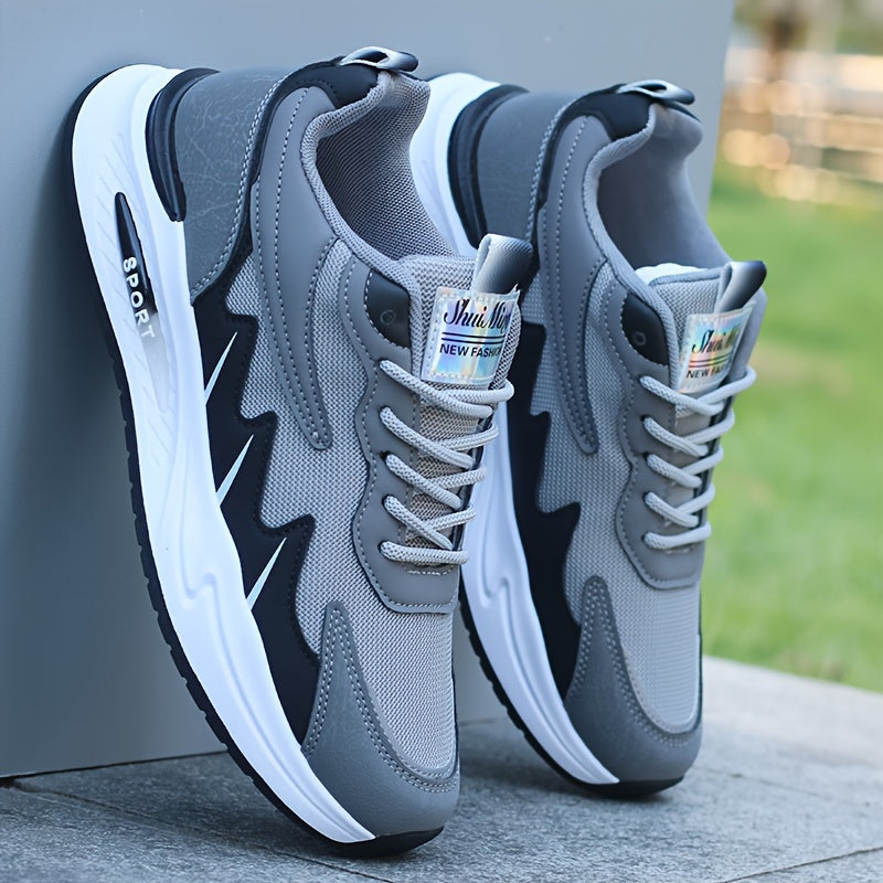 Men's breathable mesh sports shoes, lightweight flat heeled board shoes, Men's versatile casual shoes, soft soled comfortable and fashionable running travel shoes