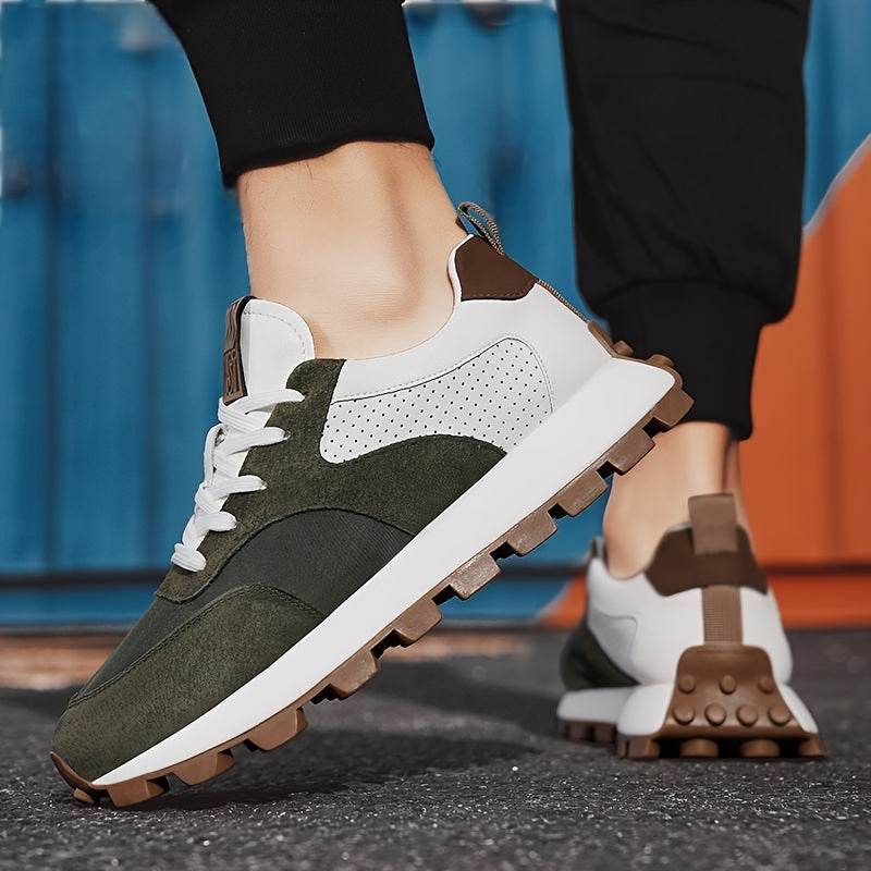 2025 Spring Men'S Breathable Low-Top Sneakers - Thickened Cushioned Rubber Sole, Men'S New Breathable Mesh Platform Dad Shoes Casual Height Increase Sports Shoes