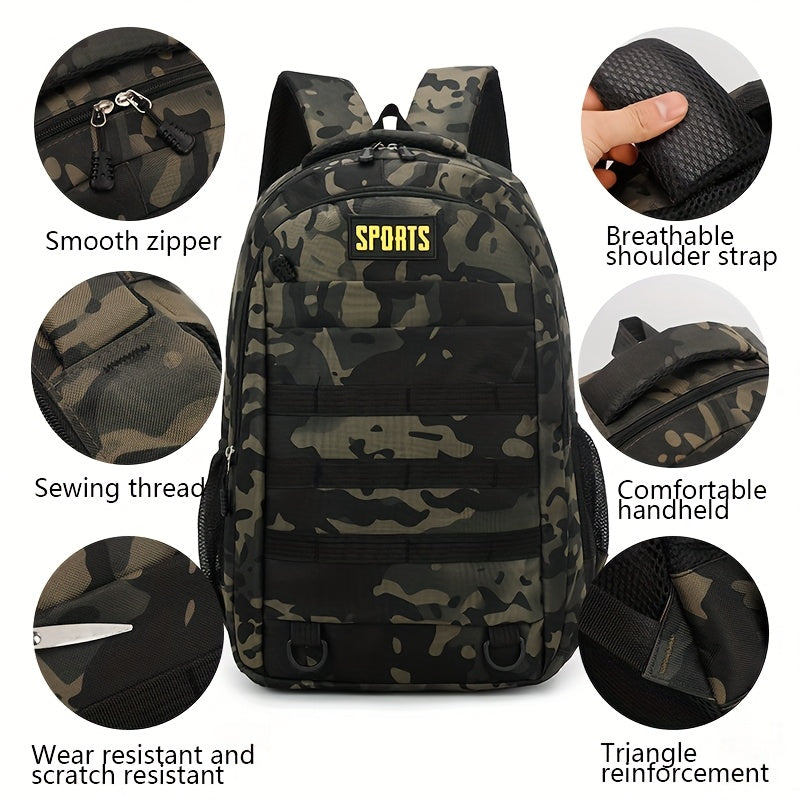 Sleek Urban, Men's Versatile Backpack for Travel, Camping Cycling - Large Capacity, Business Laptop Compartment, Durable Nylon