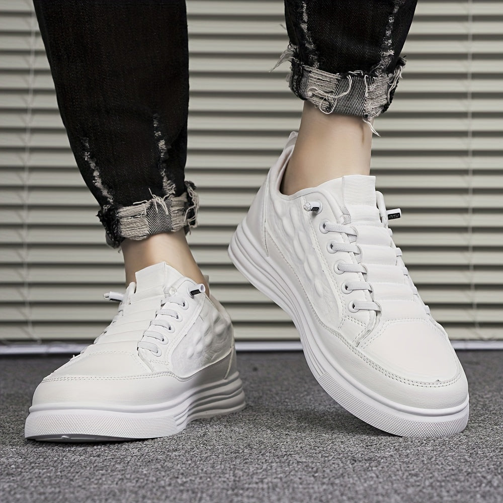 Men's Trendy Slip On Skate Shoes With Imitation Crocodile Skin Shaped Faux Upper, Non Slip Comfy Casual Shoes For Outdoor Street Walking Holiday Traveling - ayq