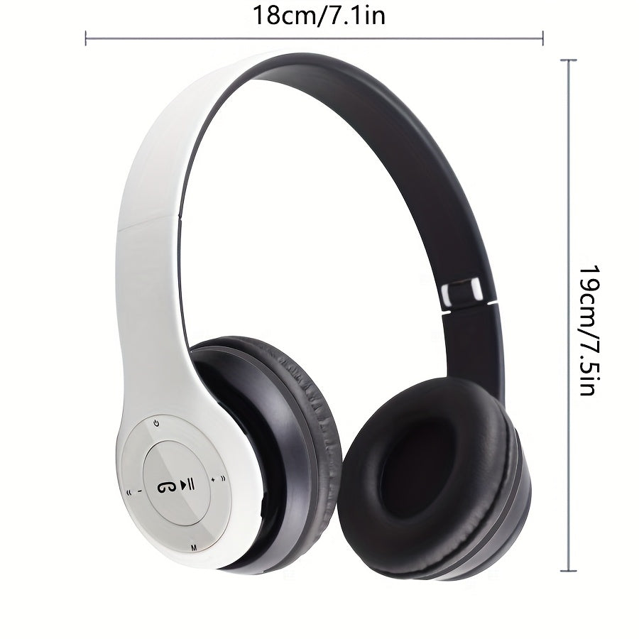 Wireless DJ Headphones with Foldable Design - Long Battery Life, 3.5mm Audio Jack, Ideal for PC/TV/Phone - Popular Over-Ear Wireless Headphones, DJ Headphones|Foldable Headphones|Rechargeable Battery