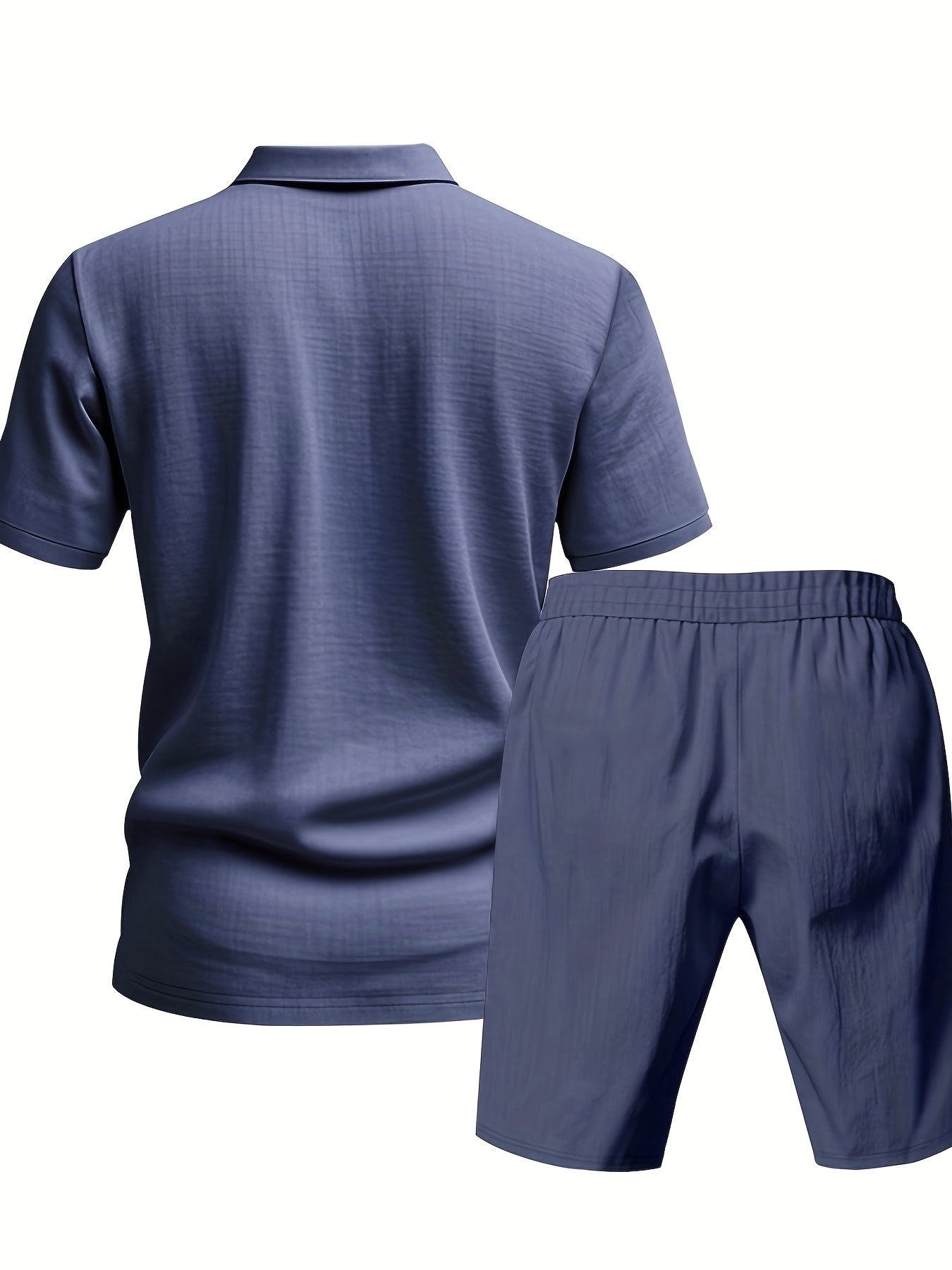 Essential for a Cool Summer! Men's Linen Shirt & Shorts Set, Comfortable Casual Outing Choice - Simple Beach Vacation Style Solid Color Linen