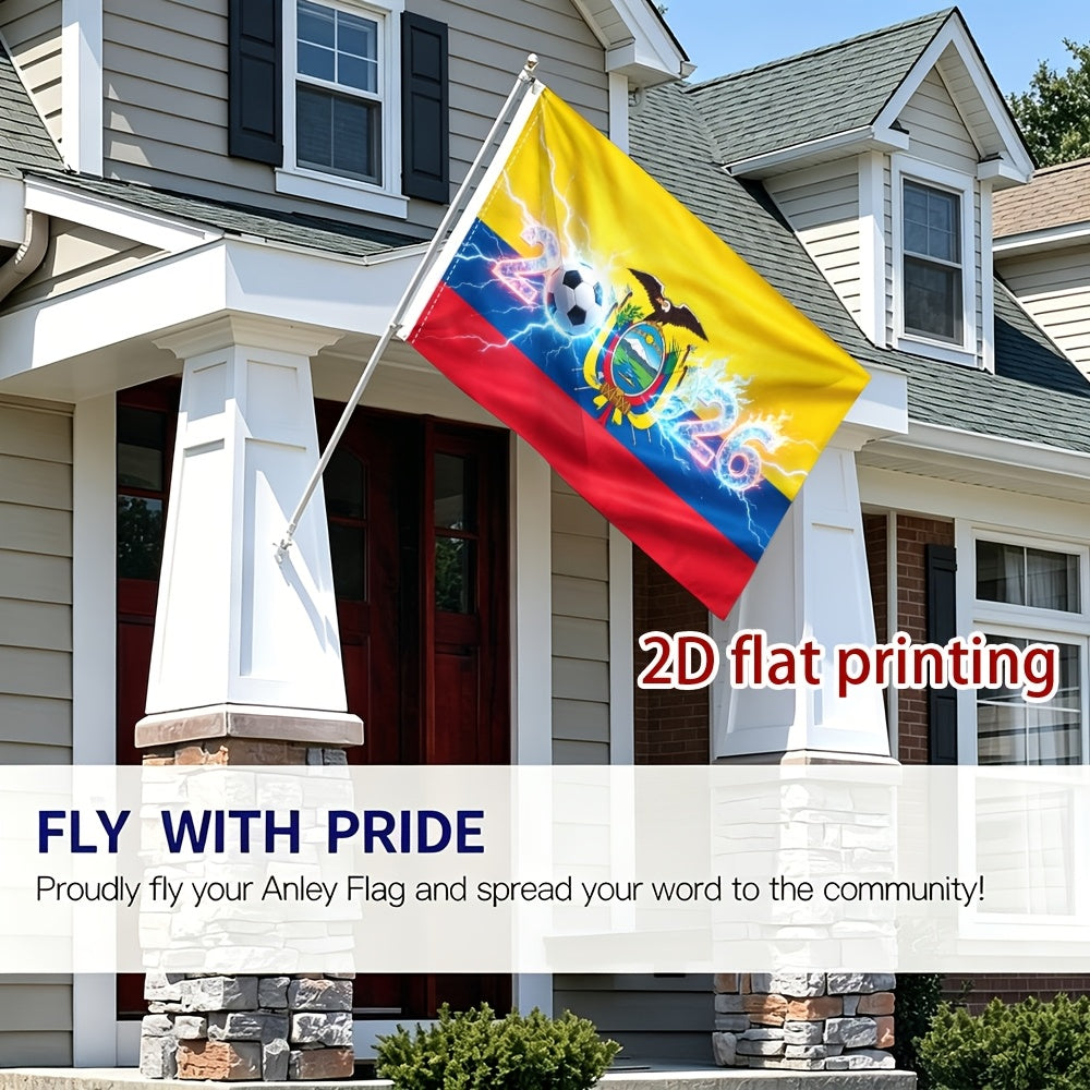 Ecuador 2026 Football Fan Flag - Polyester Sports Banner