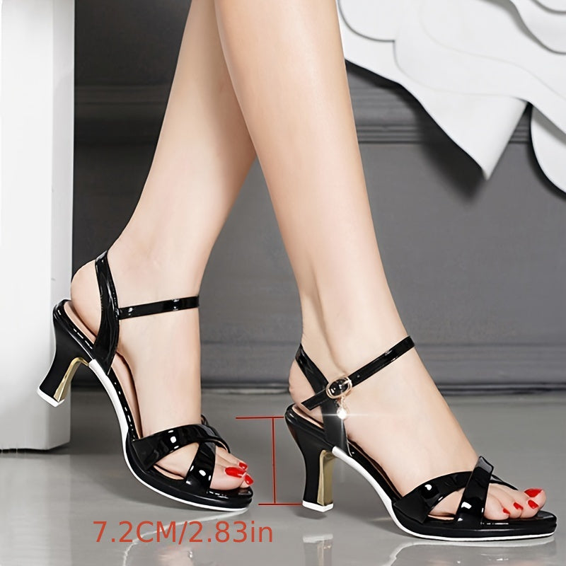Elegant Women's Summer Sandals - Beige High Heel with Crystal Embellishments, Open Toe Design, Faux Cover Straps Rubber Sole, Perfect for Stylish Outfits, Chic Party Sandals Feminine Footwear Synthetic Cover Sandals, High H