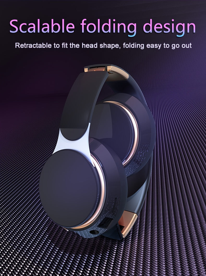07S Wireless Over-Ear Headphones with Surround Bass, Foldable Design, 400mAh Battery - Wireless Compatible, Supports Wired/TF Card/Radio Modes, Ideal for Sports, Gaming, Photography & More, Wireless Headphones
