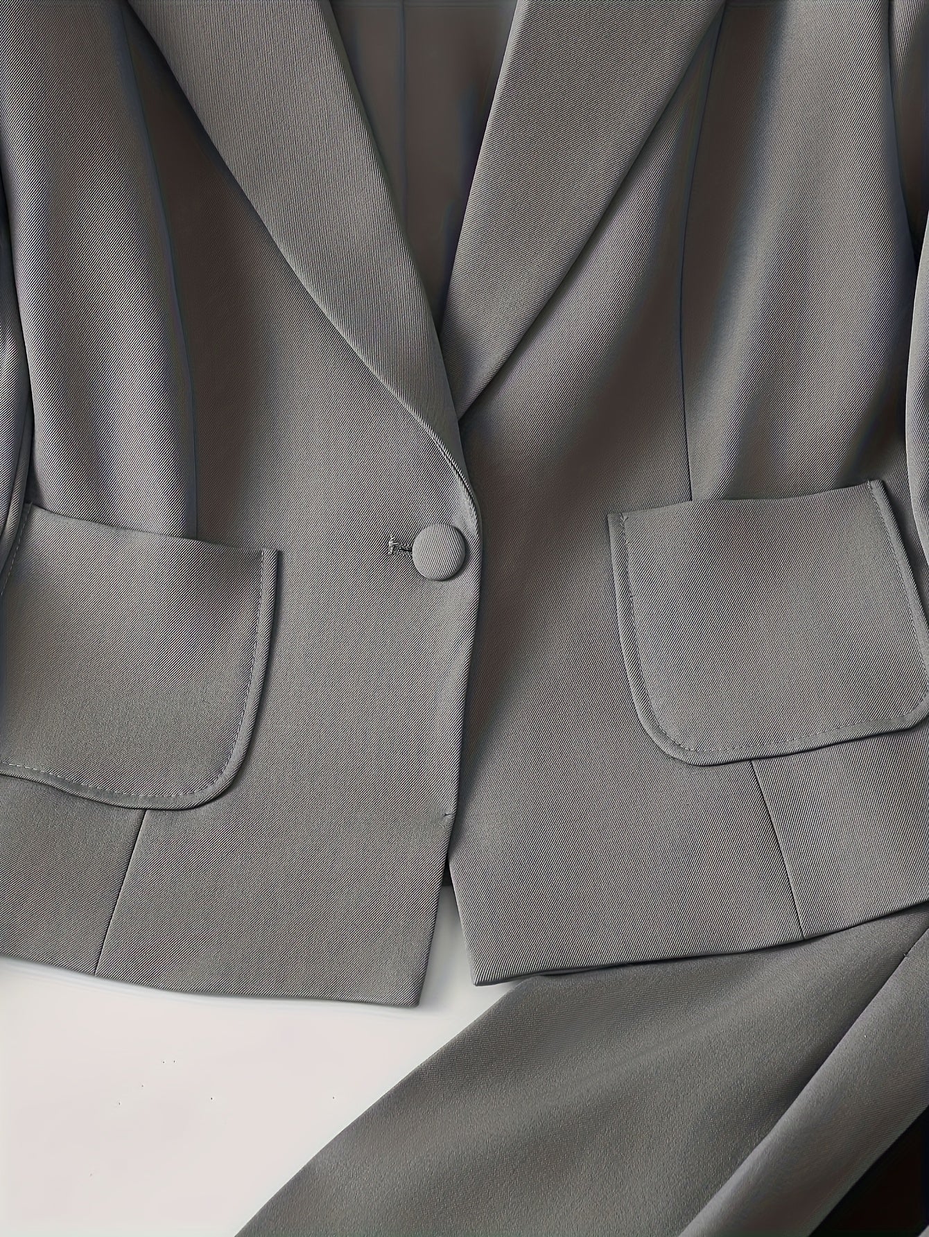 BK052044 Elegant Suit Jacket and Waist-Tie Loose Straight-Leg Wide-Leg Pants Women's Two-Piece Suit