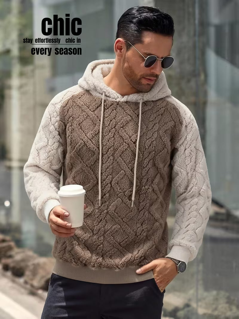 Chic Two‑Tone Knit Hoodie – All‑Season Style & Comfort