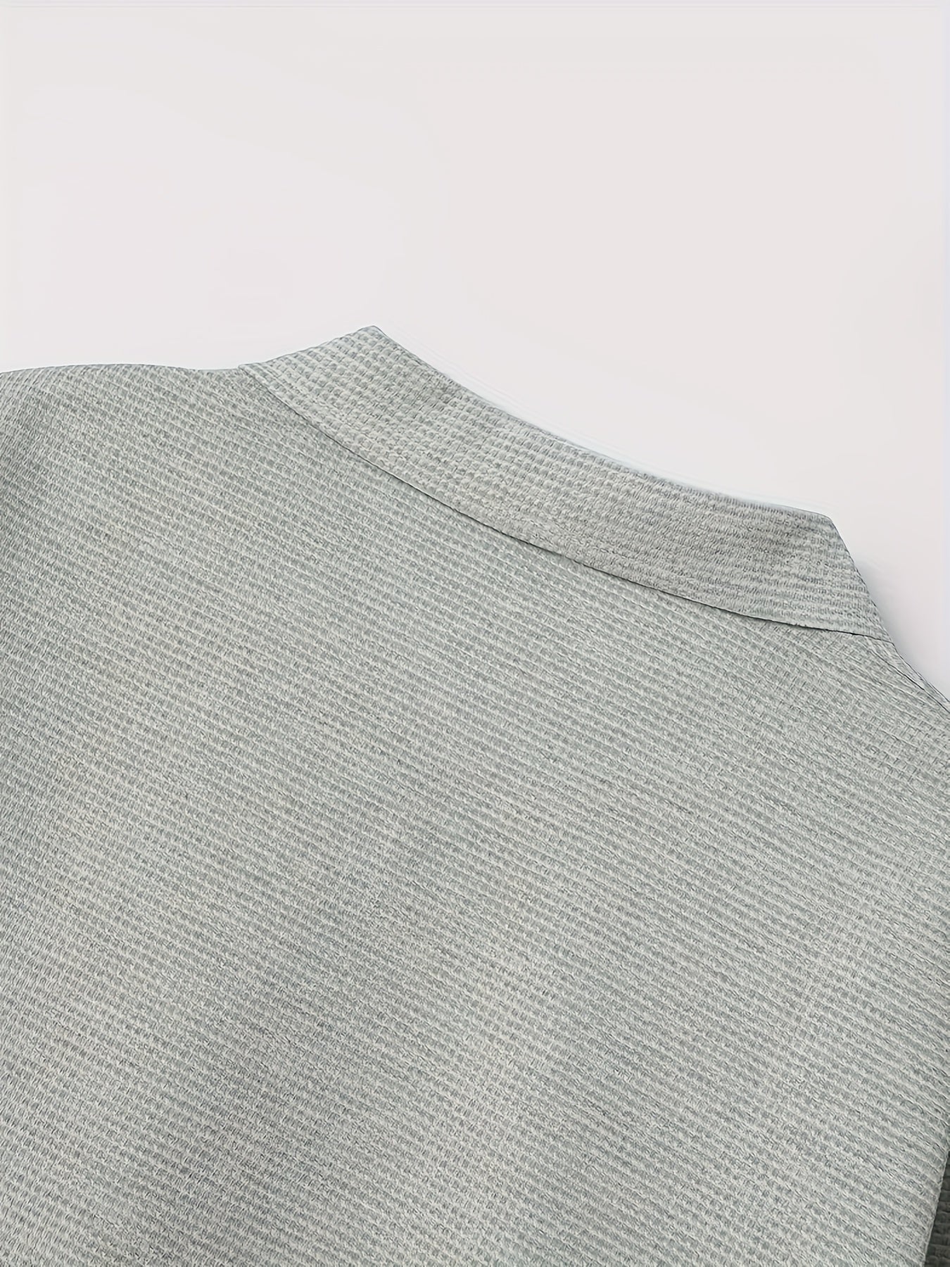 Men's Spring Waffle Knit Sportswear Set, European and American Style Casual Outfit