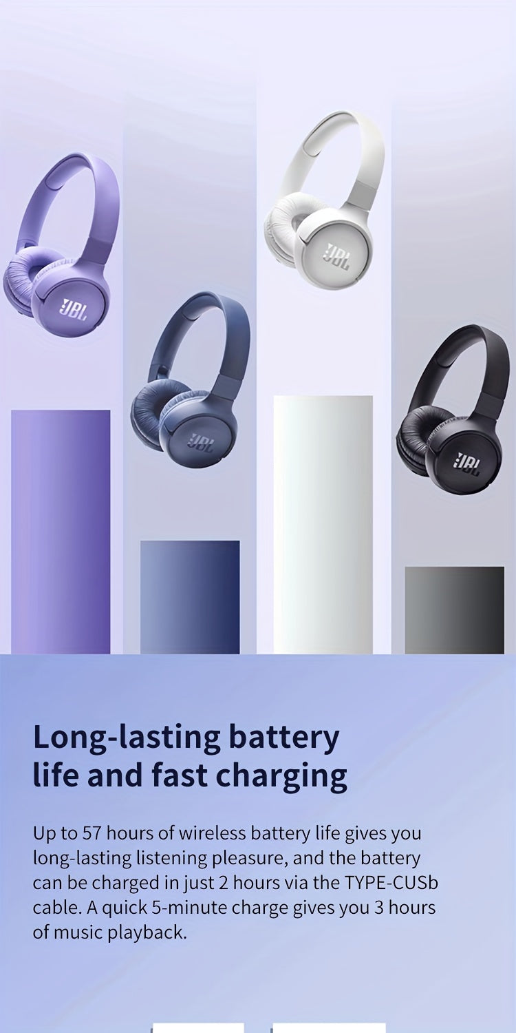 Ideal for Travel, Work, Home, And Gym, The JBL T520BT Wireless Headphones Feature Deep Bass, Long Battery Life, And a Comfortable Fit