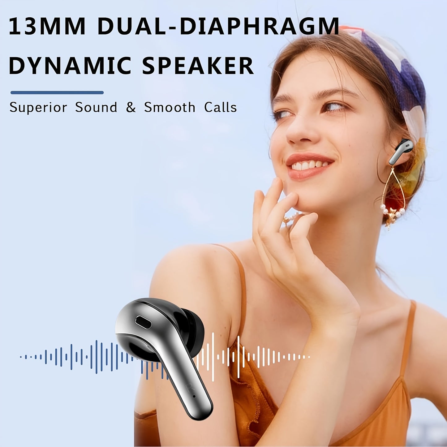 LIFEBEE New Wireless 5.3 Earbuds for Running Sports, Mini Wireless Earphones Stereo Headphones with Dual-LED Display, Wireless Headset Built-in Microphone