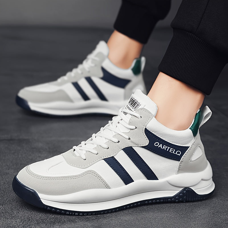 Men's Breathable Lace-Up Sneakers - Casual Stylish, Versatile for All Seasons, Non-Slip Rubber Sole
