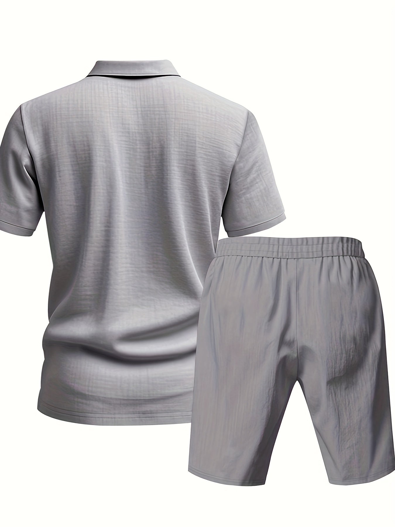 Essential for a Cool Summer! Men's Linen Shirt & Shorts Set, Comfortable Casual Outing Choice - Simple Beach Vacation Style Solid Color Linen